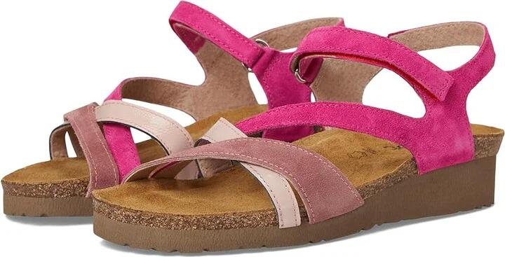 Naot Sophia Women's Sandals Fuchsia Suede/Rose Suede/Porcelain Patent Leather : EU 37 (US Women's 6) M