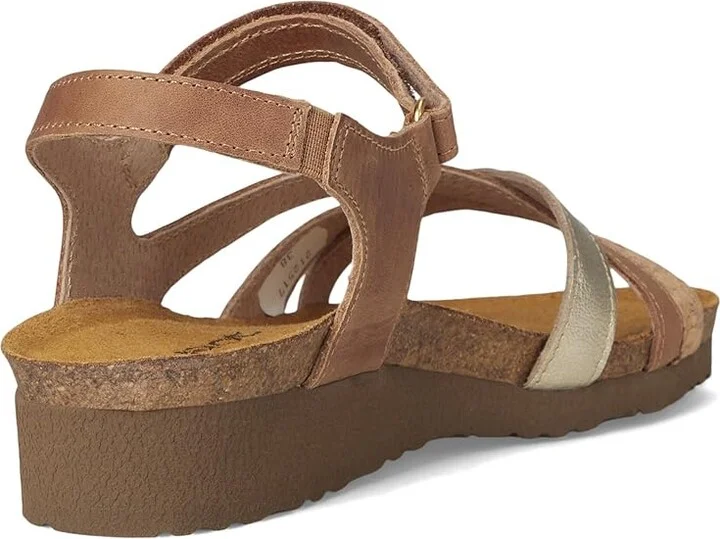Naot Sophia Women's Sandals Latte Brown Leather/Cork Leather/Radiant Gold Leather : EU 42 (US Women's 11) M - Image 4