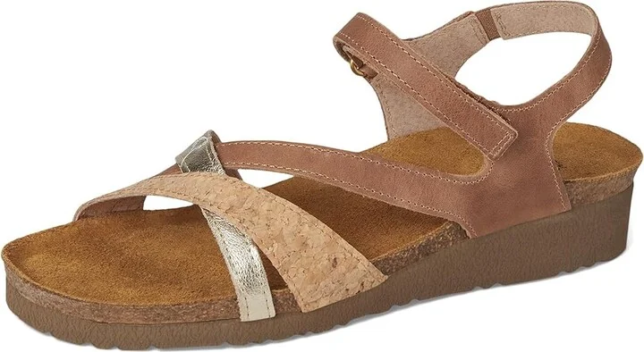 Naot Sophia Women's Sandals Latte Brown Leather/Cork Leather/Radiant Gold Leather : EU 42 (US Women's 11) M - Image 5
