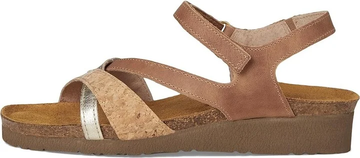 Naot Sophia Women's Sandals Latte Brown Leather/Cork Leather/Radiant Gold Leather : EU 42 (US Women's 11) M - Image 6