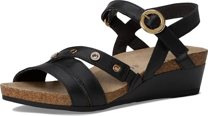 Naot Sparkle Women's Wedge Shoes Jet Black Leather : EU 39 (US Women's 8-8.5) M - Image 5