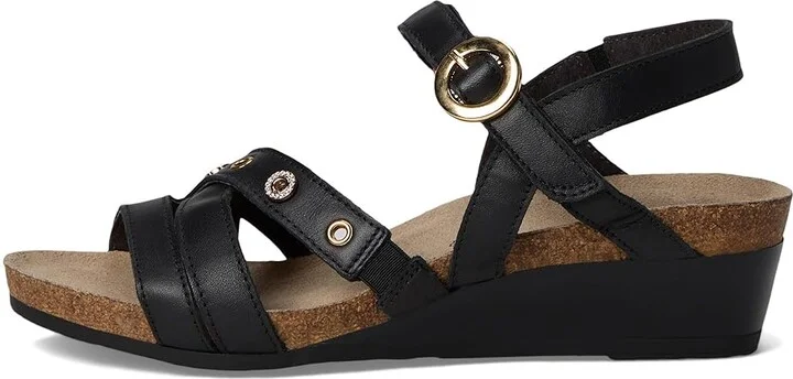 Naot Sparkle Women's Wedge Shoes Jet Black Leather : EU 39 (US Women's 8-8.5) M - Image 6