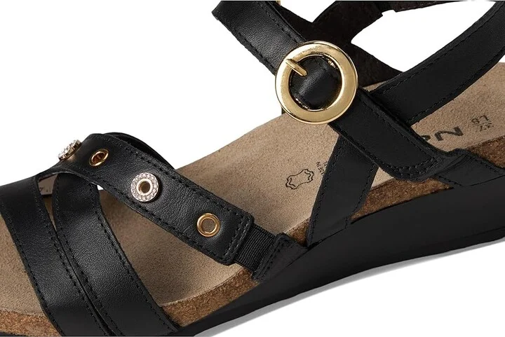 Naot Sparkle Women's Wedge Shoes Jet Black Leather : EU 39 (US Women's 8-8.5) M - Image 7