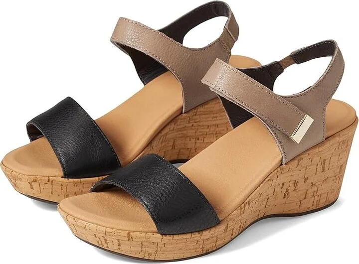 Naot Summer Women's Shoes Soft Black Leather/Soft Stone Leather : EU 36 (US Women's 5) M