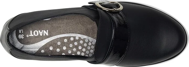 Naot Viscol Women's Flat Shoes Jet Black Leather/Black Crinkle Patent Leather : EU 35 (US Women's 4) M - Image 2