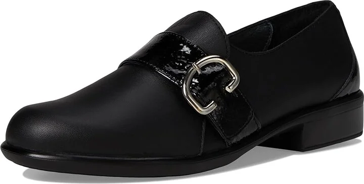 Naot Viscol Women's Flat Shoes Jet Black Leather/Black Crinkle Patent Leather : EU 35 (US Women's 4) M - Image 5