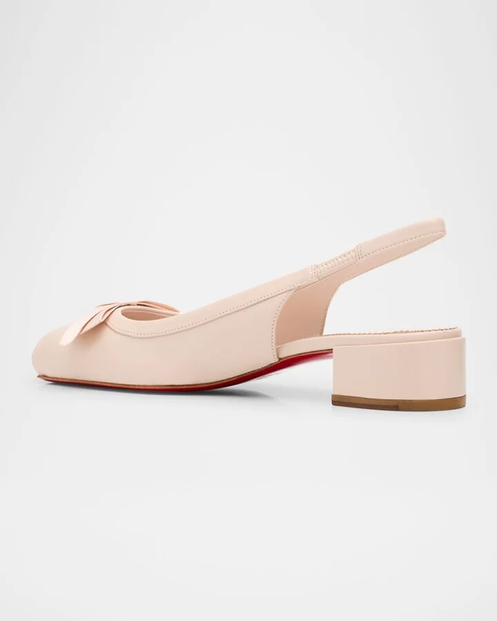 Napa Ballerina Red Sole Slingback Pumps - Image 11
