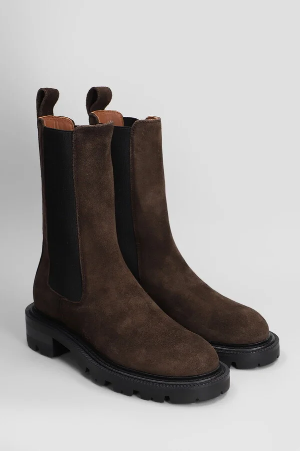 Napa Chelsea Boot Combat Boots In Brown Suede - Image 2