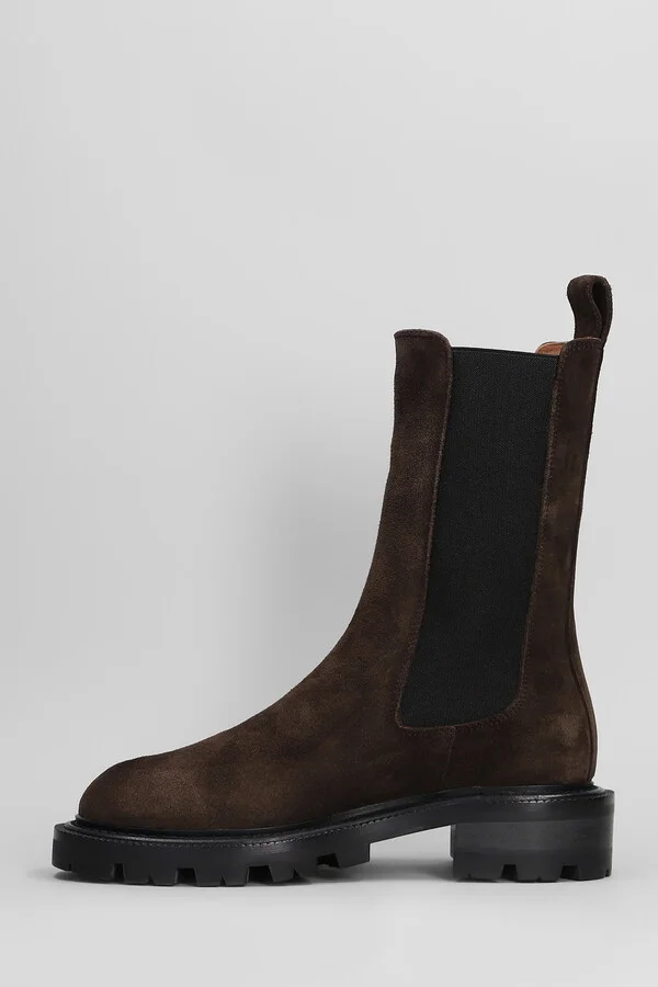 Napa Chelsea Boot Combat Boots In Brown Suede - Image 3