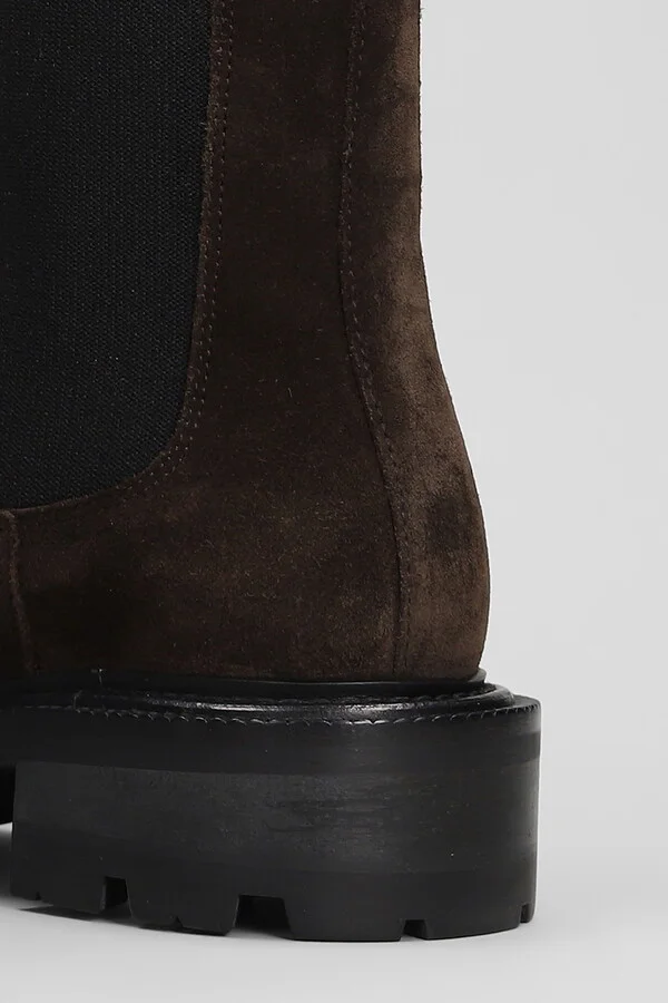 Napa Chelsea Boot Combat Boots In Brown Suede - Image 5