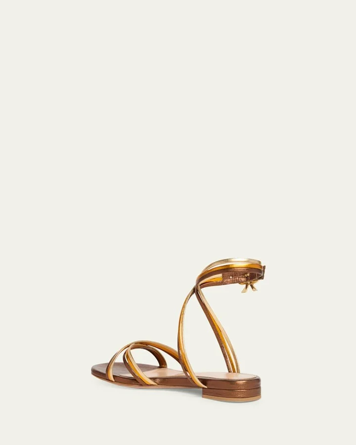 Napa Leather Crisscross Strappy Sandals - Image 2