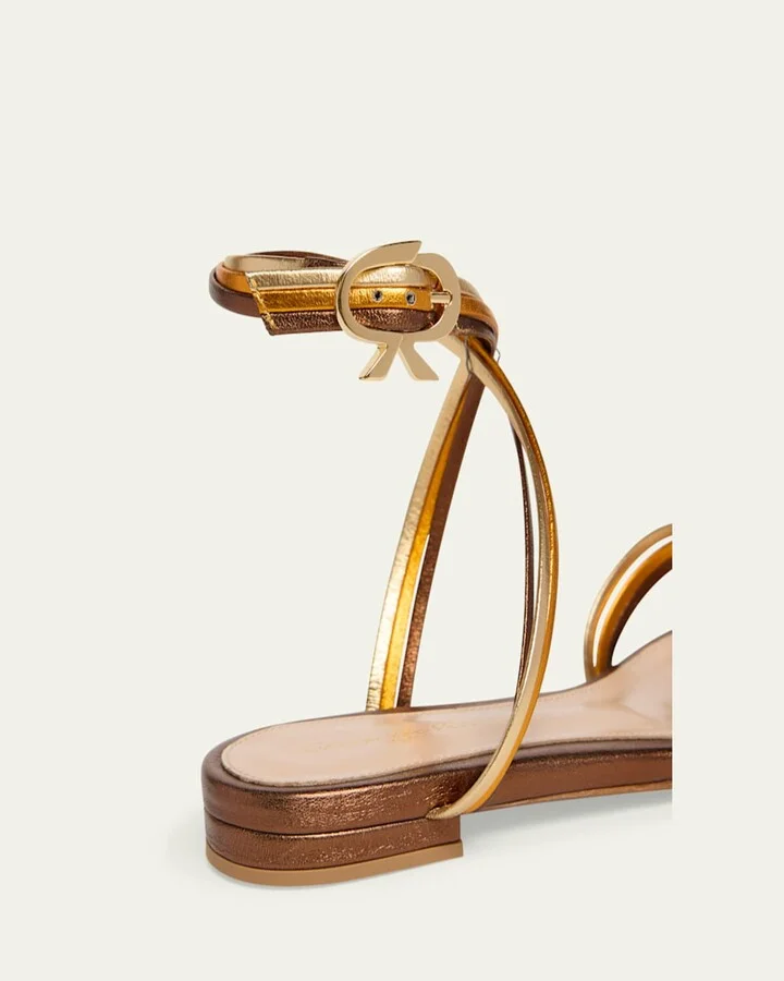 Napa Leather Crisscross Strappy Sandals - Image 3