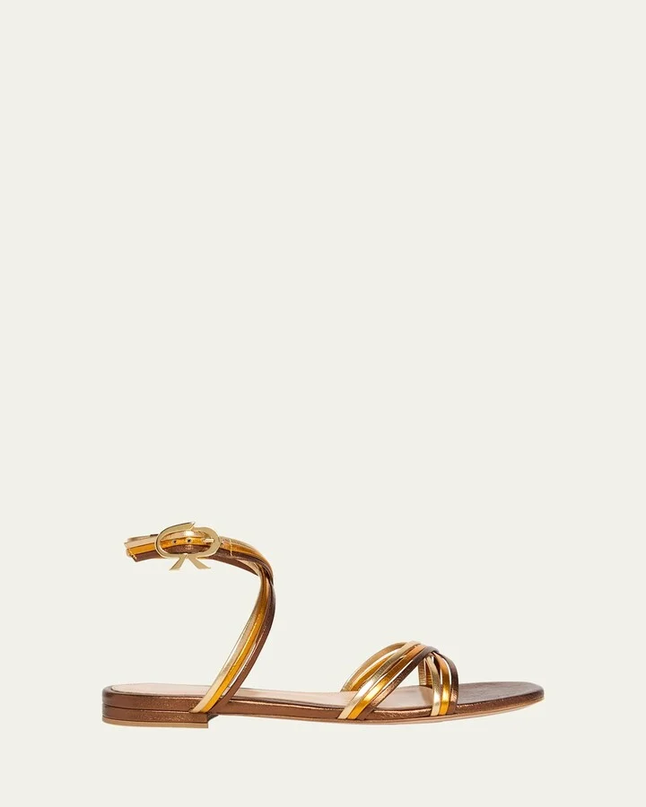 Napa Leather Crisscross Strappy Sandals