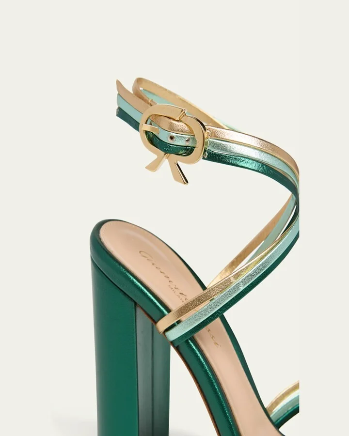 Napa Leather Strappy Block-Heel Sandals - Image 2