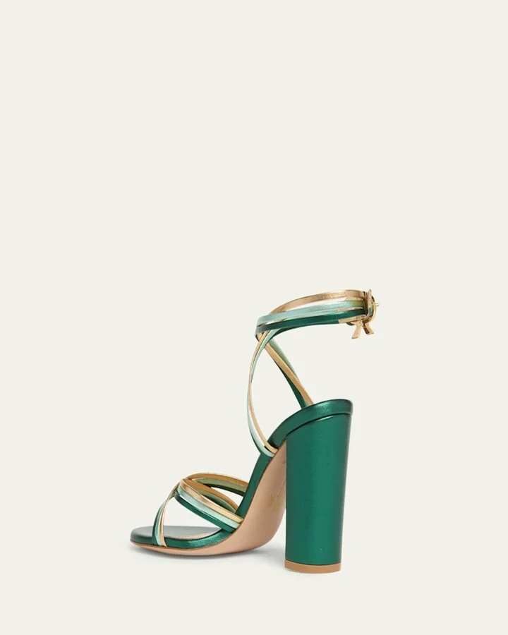 Napa Leather Strappy Block-Heel Sandals - Image 3