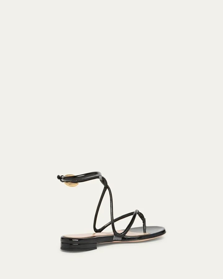 Napa Leather Twisted-Strap Sandals - Image 2
