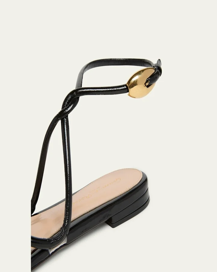 Napa Leather Twisted-Strap Sandals - Image 4