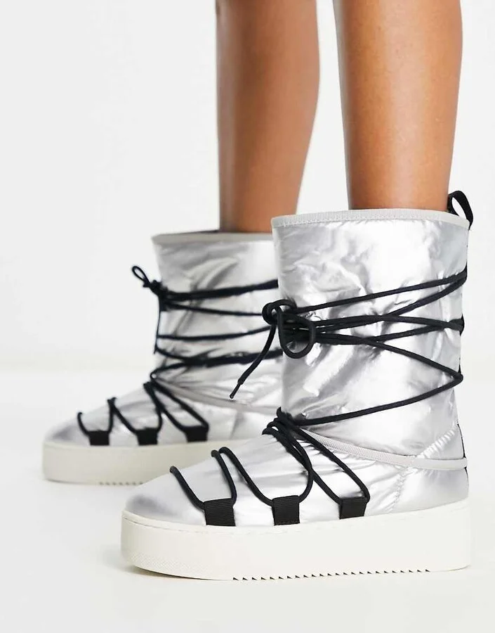 Napapijri River boots in silver - Image 3
