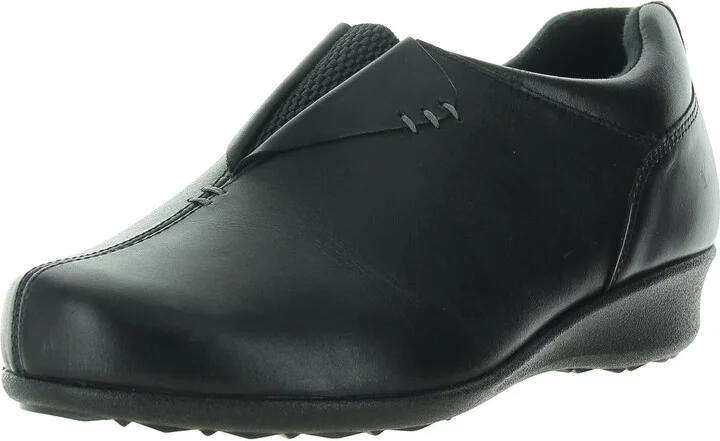Naples Womens Leather Slip On Wedge Boots