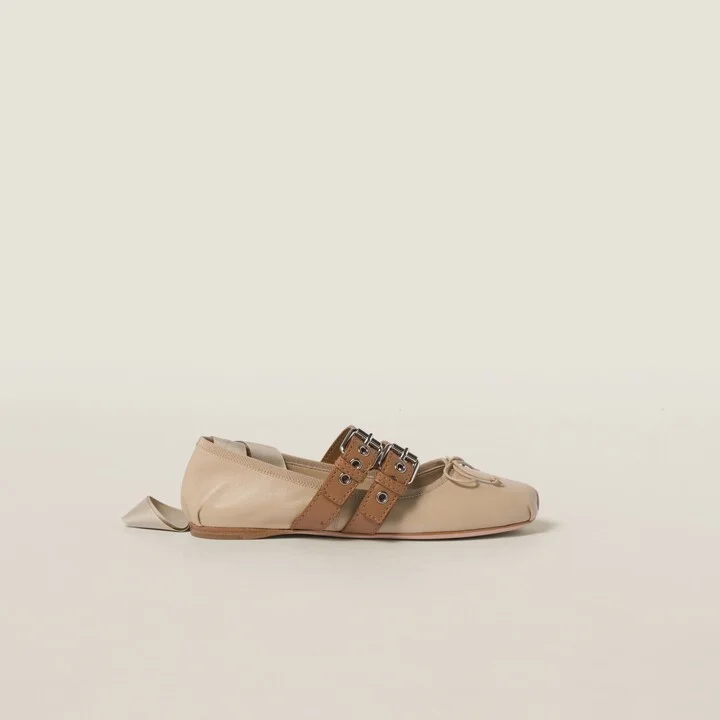 Nappa and calf leather ballerinas - Image 2