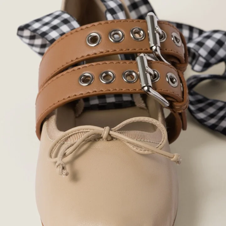 Nappa and calf leather ballerinas - Image 4