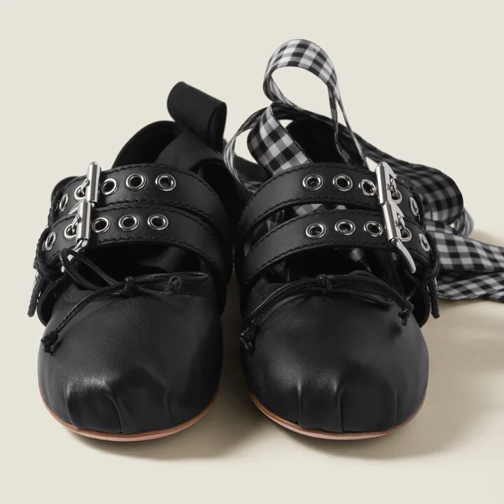 Nappa and calf leather ballerinas - Image 4