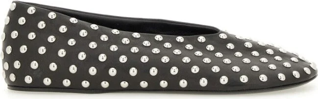 Nappa Ballerina Flats With Metallic Studs