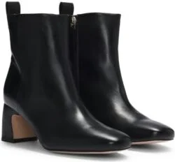 Nappa-leather ankle boots with Double B monogram- Black Women's Boots size 7