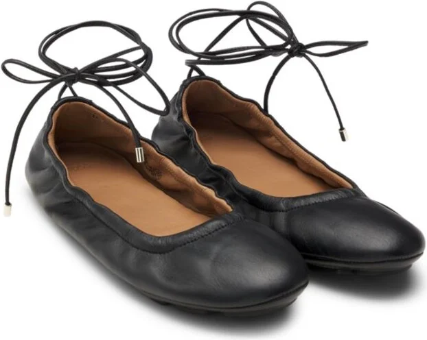 Nappa-leather ballerina pumps with Double B monogram