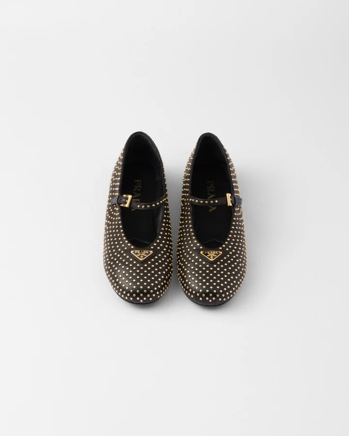 Nappa leather ballerinas with studs - Image 3