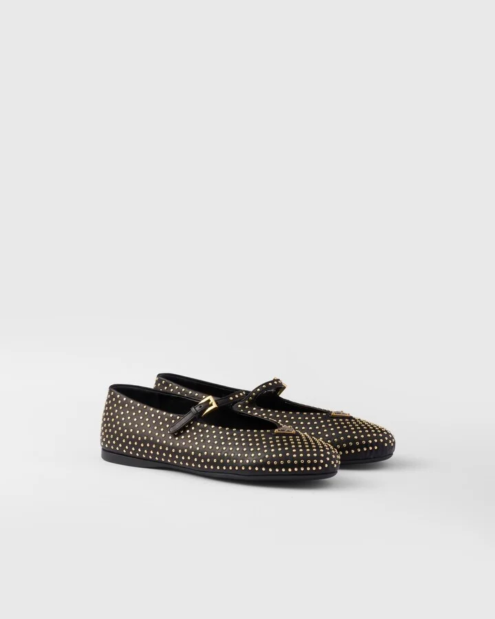 Nappa leather ballerinas with studs