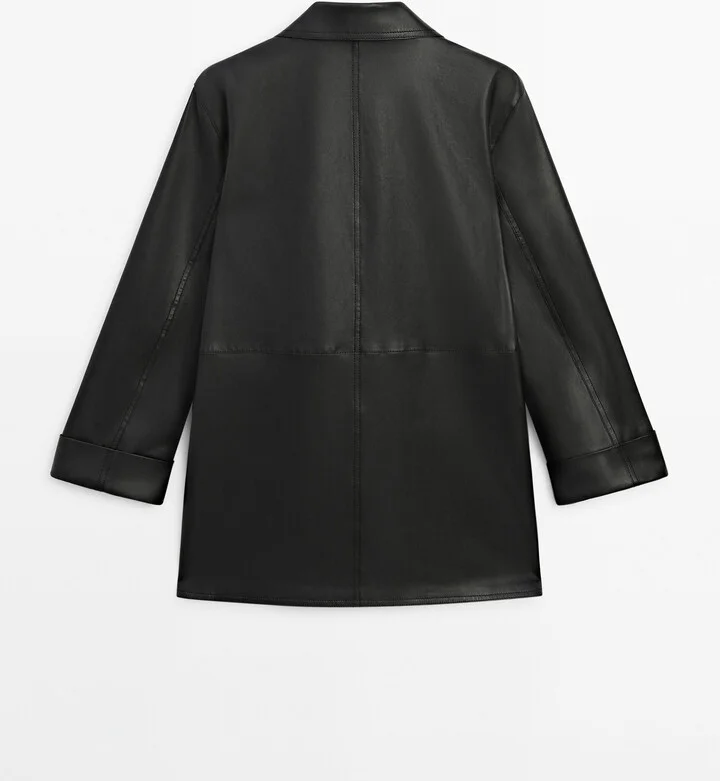 Nappa Leather Blazer With Knot - Image 3
