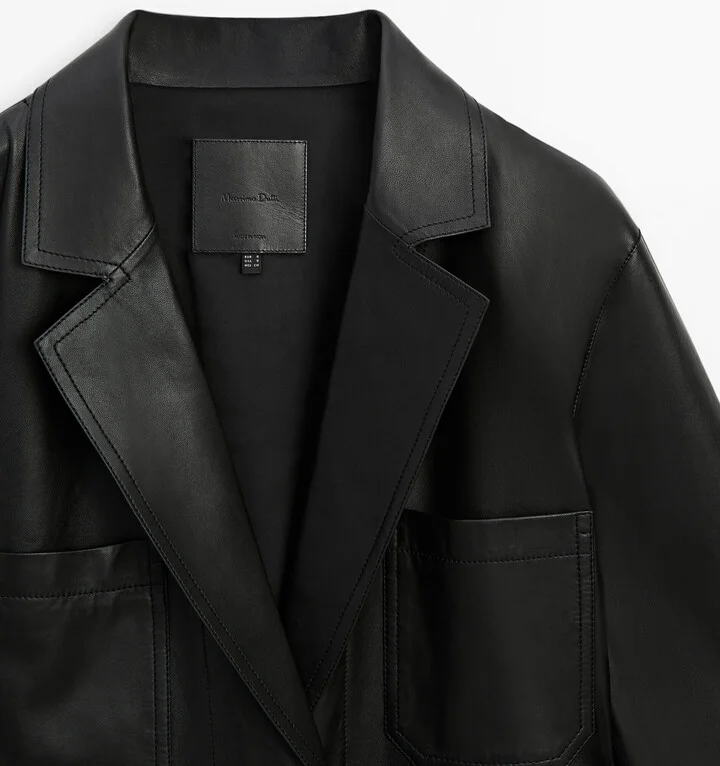 Nappa Leather Blazer With Knot - Image 4