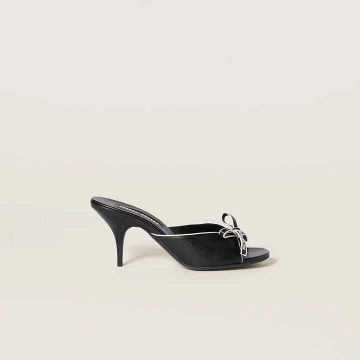 Nappa leather bow mules - Image 2