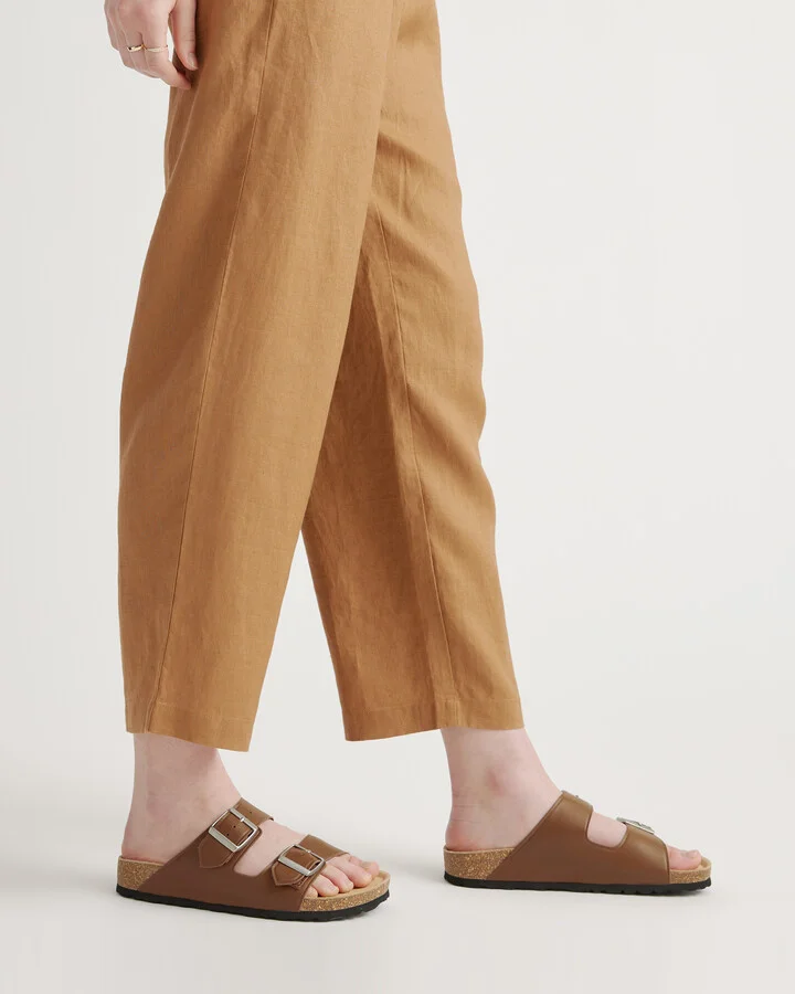 Nappa Leather Double Buckle Slide - Image 2