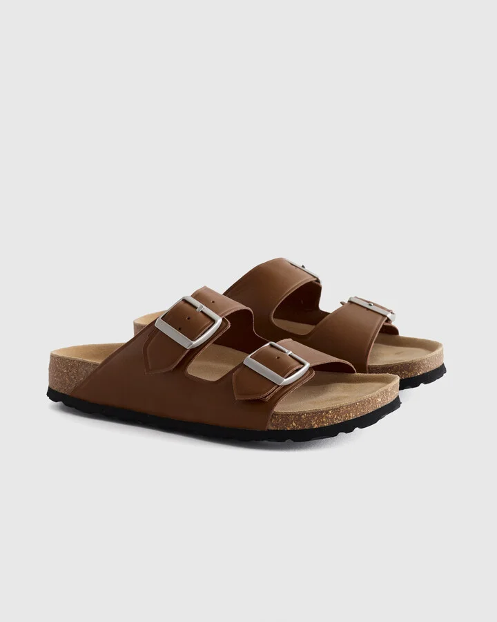 Nappa Leather Double Buckle Slide - Image 5