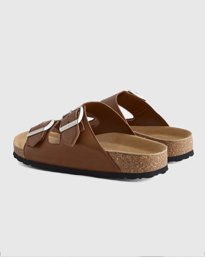 Nappa Leather Double Buckle Slide - Image 9