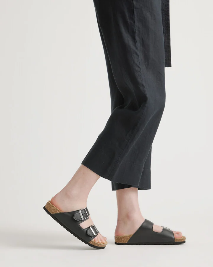 Nappa Leather Double Buckle Slide - Image 11