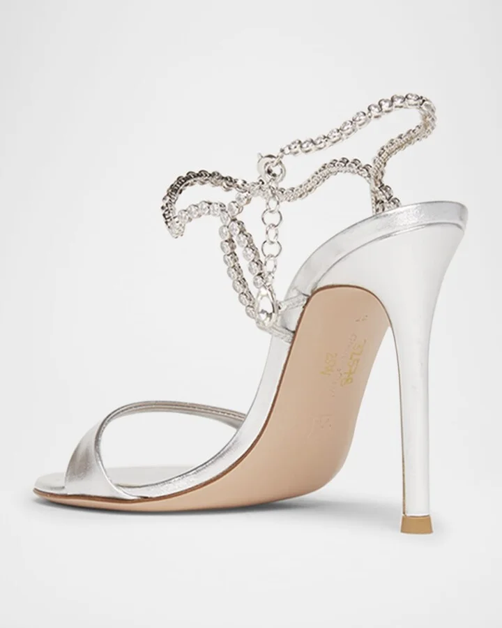 Nappa Leather Embellished Strappy Sandals - Image 2