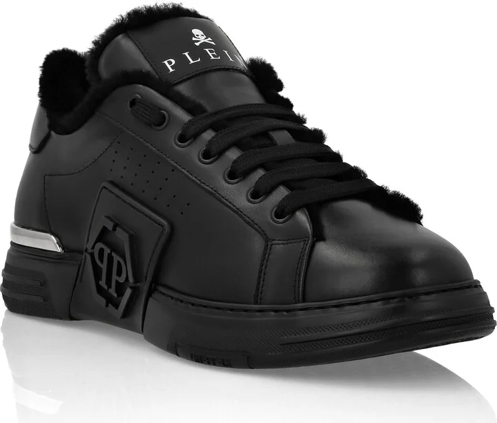 Nappa Leather Lo-Top Sneakers With Fur Hexagon