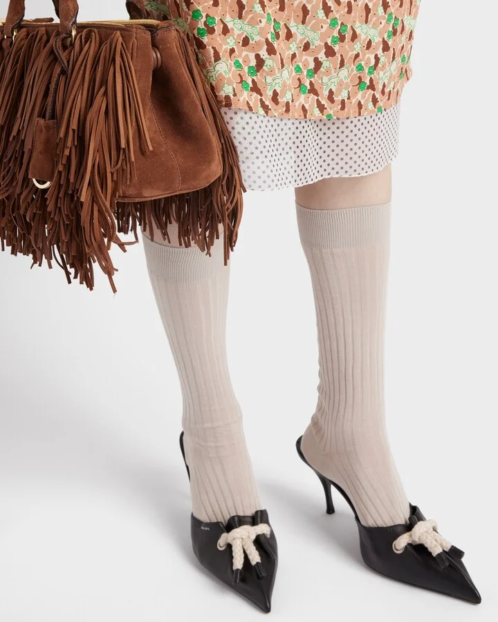 Nappa leather mules with cord detail - Image 3