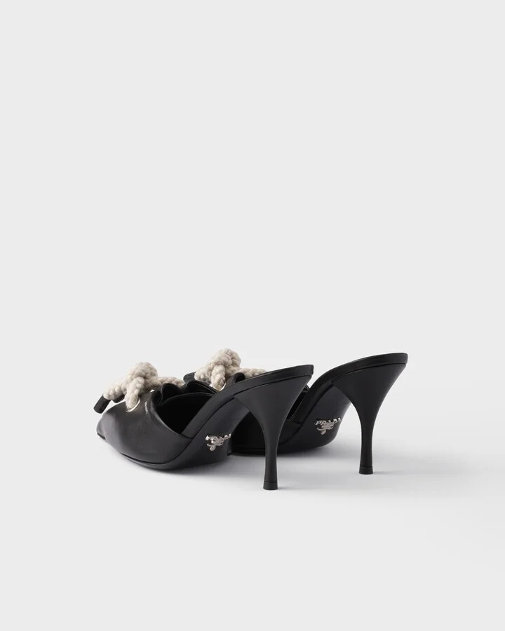 Nappa leather mules with cord detail - Image 5