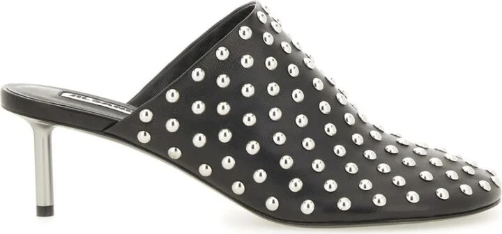 Nappa Leather Mules With Metallic Studs