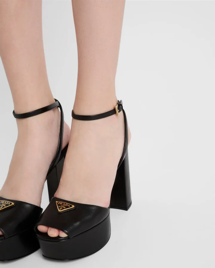 Nappa leather platform sandals - Image 3