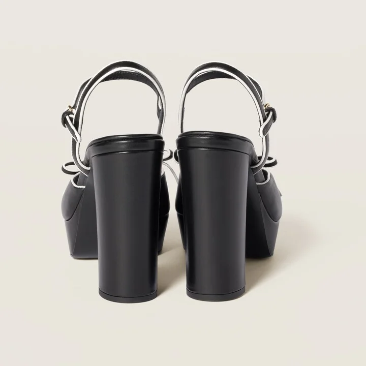 Nappa leather platform sandals - Image 3