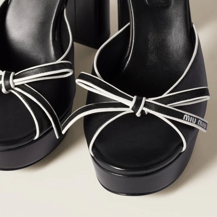 Nappa leather platform sandals - Image 4