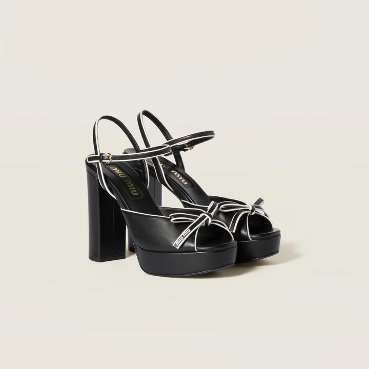 Nappa leather platform sandals