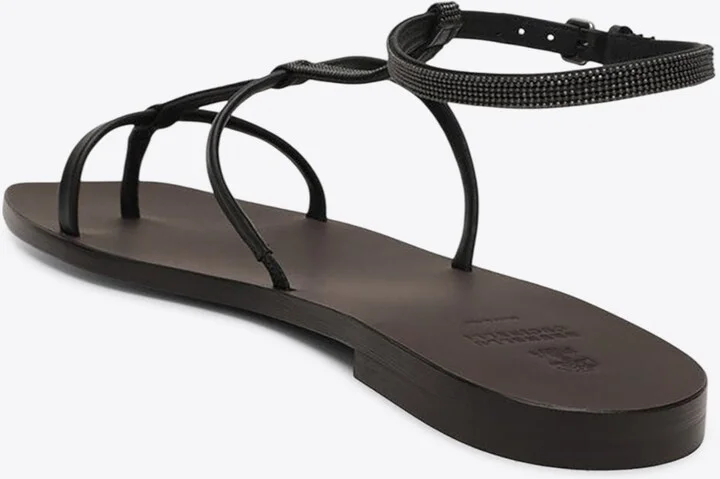 Nappa Leather Sandals with Monili Strap - Image 2