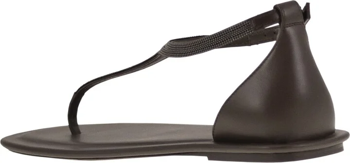 Nappa Leather Sandals With Precious Strap - Image 3