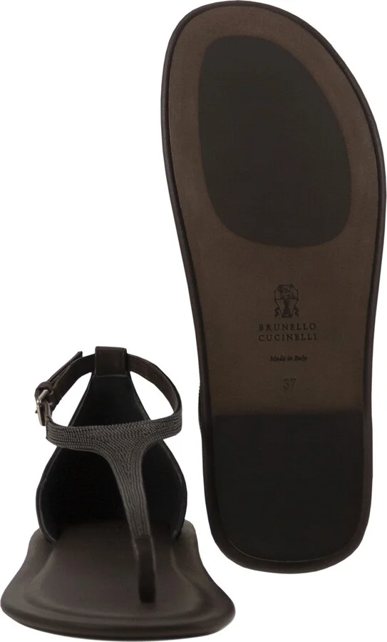 Nappa Leather Sandals With Precious Strap - Image 5